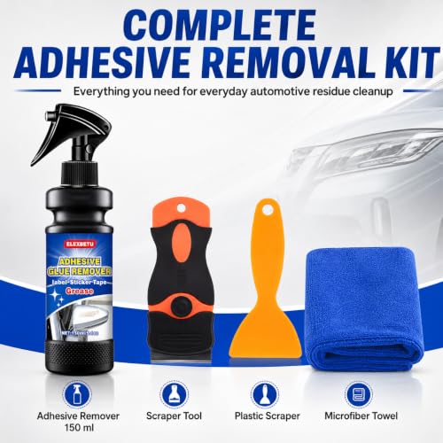 Adhesive Remover for Cars, Gentle Sticker and Decal Residue Remover Spray for Car Paint, Glass, Metal and Plastic, Helps Remove Tape, Label, Emblem and Trim Adhesive, 150ml/5 fl oz - color: 5 Fl Oz(Pack of 1)