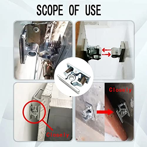 Double Roller Catch, Heavy Duty Spring Loaded Latch1Pcs Zinc Alloy Latch Pin Push to Open Door Latch & Quick Release Lock, Holder for Trailer, RV, Cabinet, Shed Doors with Screws (mp-4) - size: mp-4