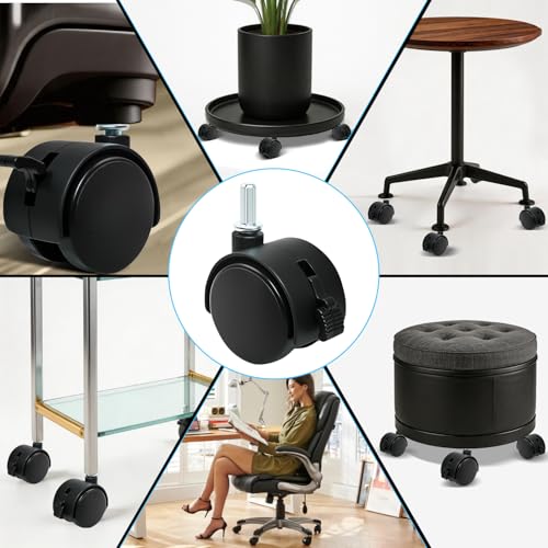 4Pack1.5Inch Swivel Caster Wheels, Locking Plastic Wheels for Furniture - color: 1.5 Inch Black