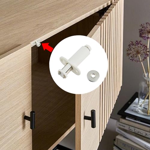 4 Pcs Recessed Magnetic Touch Latch - color: White
