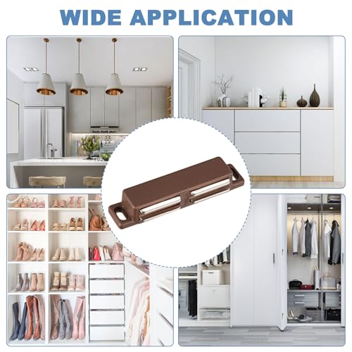 uxcell Double Magnetic Catch Latch In Closures PP Brown for Cabinet Door Shutter