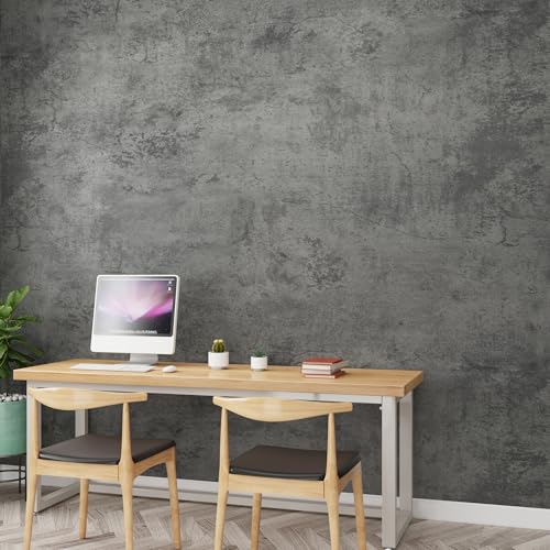 Gray Concrete Contact Paper Matte Thick Textured Grey Cement Wallpaper Peel Stick Countertop Contact Paper Removable Waterproof Adhesive Industrial Style Wall Sticker Kitchen Table Vinyl Wrap 16"x118" - color: Cement Gray, size: 16" x 118"