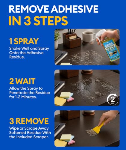 Adhesive Remover Spray with Scraper, 10 oz