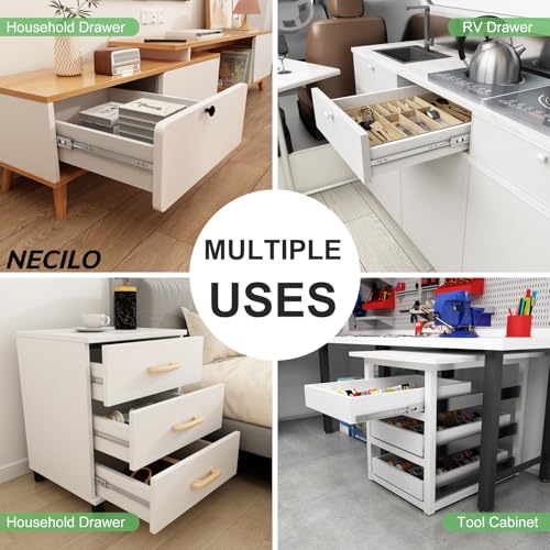 NECILO 16 Inch Stainless Steel Soft Close Drawer Slides, 100lb - size: 16 Inch