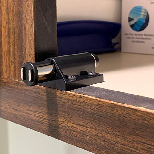Rok Hardware Magnetic Kitchen Cabinet Furniture Door Touch Push to Open Latch Catch (2 Pack, Black) - color: Black