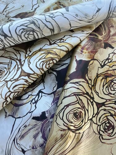 NextWall Harry & Grace Ink Rose Abstract Floral Peel and Stick Wallpaper (Ochre & Mocha) - color: Ochre & Mocha