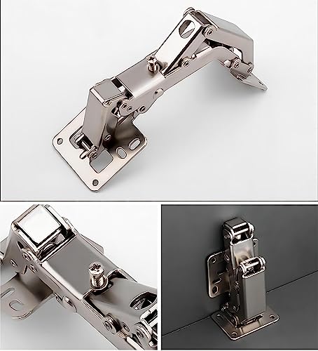 Qrity 2 PCS 175 Degree Hinges Soft Close Hinge Hydraulic Frameless Cabinet Doors Hinges Adjustable Mounting Hinges for Cabinet, Cupboards, Wardrobe (Pack of 2) - size: 2 Pcs Hinges-Slow Close (Pack of 2)