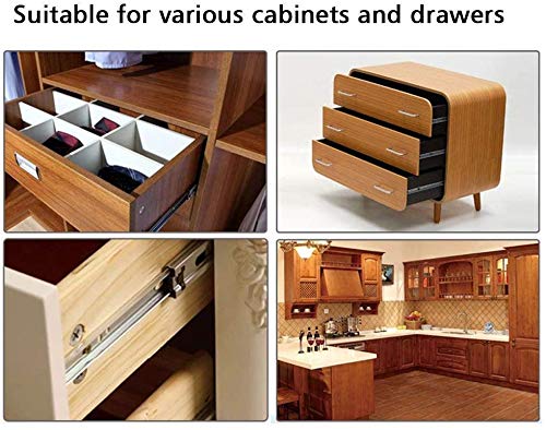 Drawer Slides, URBEST Full Extension 3 Section Ball Bearing Side Mounted Drawer Slider for Cabinet Kitchen (6 Inch) - size: 6 Inch