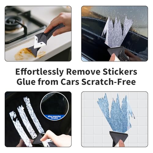 3 in 1 Silicone Caulking Tool with 5 Replaceable Pads - Stainless Steel Sealant Finisher & Grout Remover for Kitchen, Bathroom, Tile, Window, Sink Joints