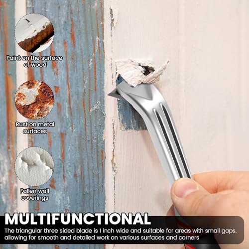 Carbide Scraper Tool, Heavy Duty Triangle Scraper Tool with Ergonomic Non-Slip Handle, Multipurpose for Painting Woodworking Adhesives Removing