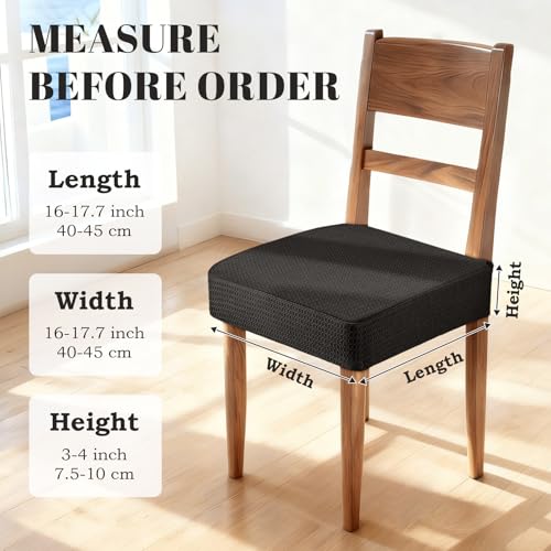 Songrey Waterproof Chair Covers for Dining Chairs, Set of 4, Black - color: Black