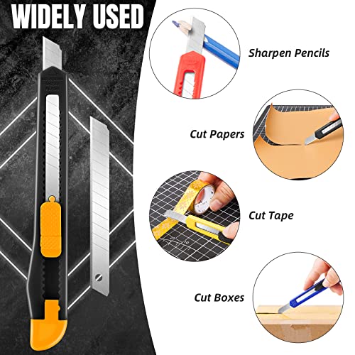 24 Pack Box Cutter Retractable, 9mm Razor Knife, Utility Knife - color: 24-orange