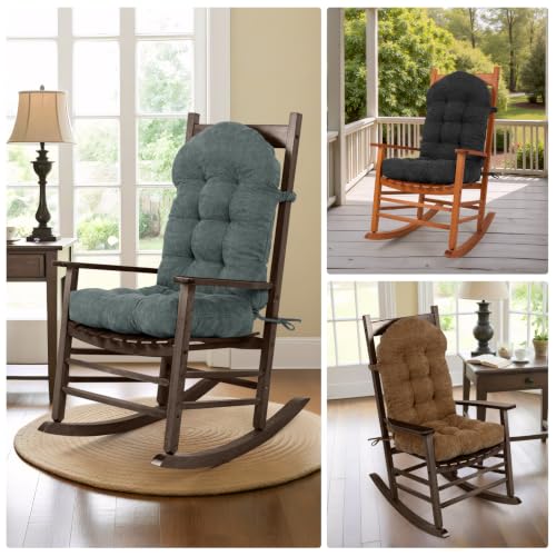 Adirondack Chair Cushion Waterproof Rocking Chair Cushion, Tufted High Back Patio Chair Cushions with Anti-Slip Ties for Rocking Chairs,Adirondack Chair,Patio Furniture (Indoor Dark Gray) - color: Indoor Dark Gray