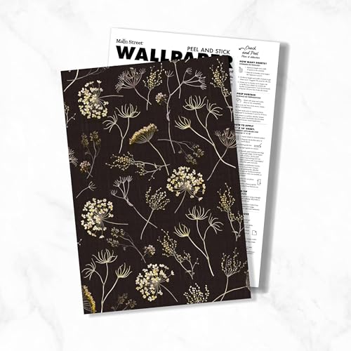 Main Street Peel and Stick Wallpaper Sheets, Queen Anne's Lace, 12-Pack - style: Queen Anne's Lace Design GCF