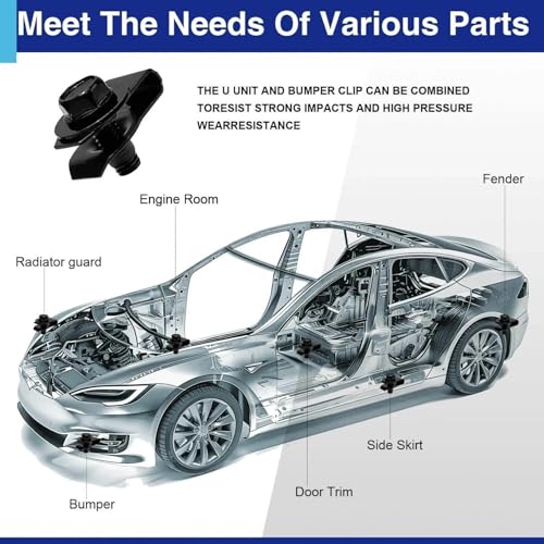 20Pcs Automotive Body Screws Clips, Extruded U Nuts and Bolts Kit for Bumper Fender Liner YUBJIANG