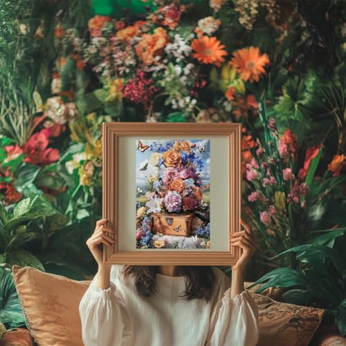 GLOBLELAND 3 Sheets Vintage Oil Painting Flower Basket Furniture Transfer 11.8x5.9inch Jewelry Butterfly Rub on Transfer UV Self-Adhesive Stickers Wall Art Craft for Furniture Room Desk Table - style: Flowers Box