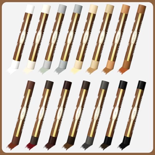 Wood Filler Sticks 15 Colors, Wood Putty Stick for Furniture Repair