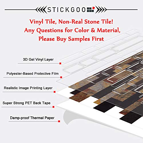 STICKGOO Arabesque Peel and Stick Backsplash Tile for Kitchen, Multi - color: Multicolor