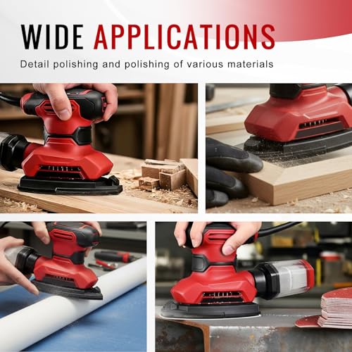 50 PCS Sander Replacement Pad Compatible with Skil, 60/80/120/240 Grit Mixed Mouse Sander Pads, Hook & Loop 11-Hole Design, for Use with SKIL SR6607B-10 and SR232301 Multi Sanders