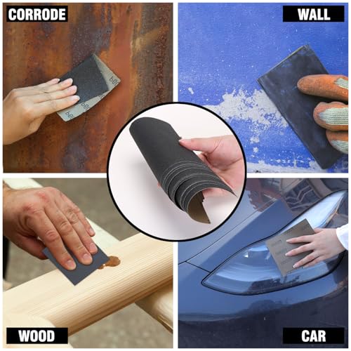 MAXMAN 1/4 Sheet Sandpaper, 4.5" x5.5" 120 Grit Silicone Carbide, for Wood - style: 120 grit