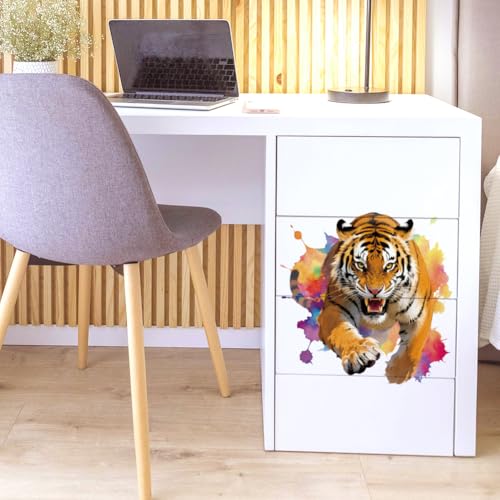 Peacoblue Tiger Rub On Transfers for Furniture Craft 6"x12" - style: Tiger
