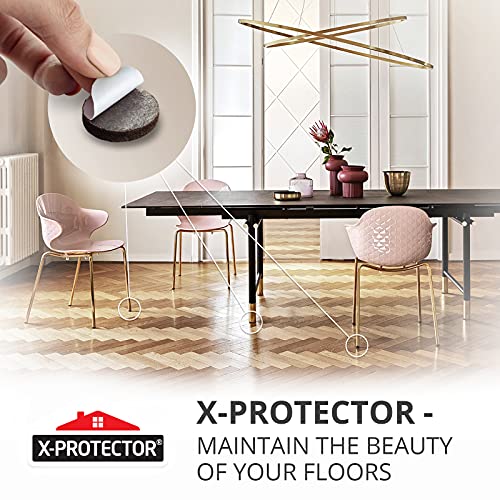 X-PROTECTOR Felt Furniture Pads - 56 PCS 3/4" Floor Protectors for Chair - size: 3/4" 56 Brown, Round