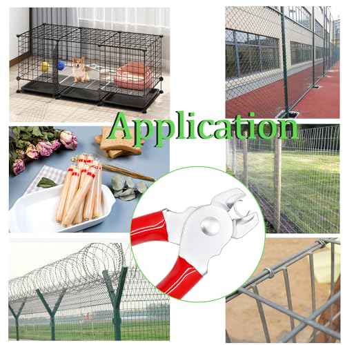 540 pcs Hog Rings with Straight Hog Ring Pliers Kit 3/4" 1/2" 3/8 "Galvanized Hog Rings for Animal Pet Cages、Ropes、Bagging、DIY Craft、Furniture - color: Red, size: 540PCS-Straight
