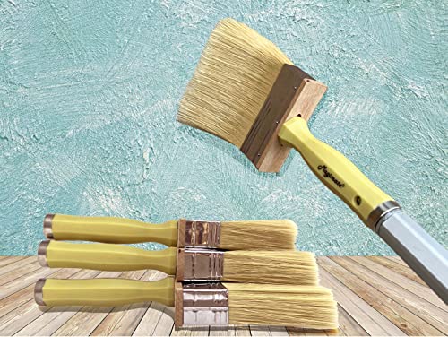Magimate Deck Stain and Sealer Block Paint Brushes on Wood, Walls, Furniture, Shed and Fence, Large and Thick Bristle Paint Brushes, 3-inch, 4-inch and 6-inch Assortment, Set of 3