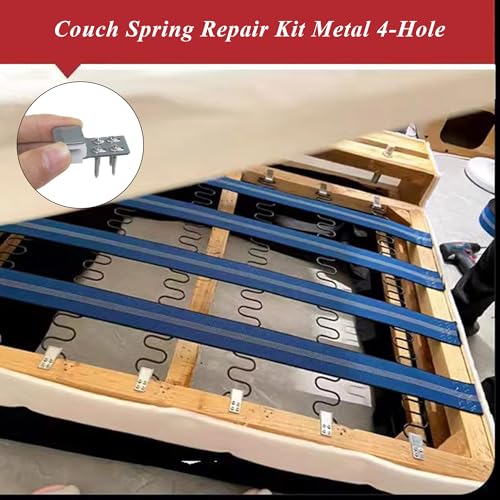 10 PCS Couch Spring Clips Furniture Upholstery Repair Kit, Ek Clips S Clips for Chair Couch Sofa Replacement Parts (Included 40 Screws), 4 Holes, 15.7"x8.6" - size: 15.7"x8.6"-10PCS(40Screws)