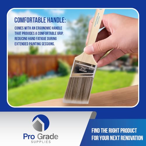 Pro Grade - Paint Brushes - 12Ea 2.5" Angle Brushes (Pack of 2) - size: 12Ea 2.5A (Pack of 2)