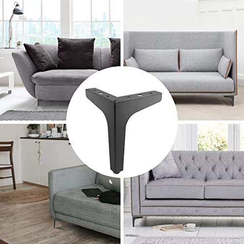 Bivethoi 7 Inch Furniture Legs, Matte Black, Set of 4 - color: Black, size: 7 Inch / 17cm