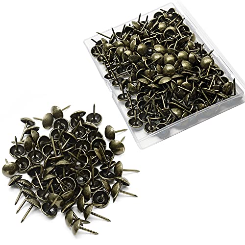 Metal Thumb Tacks, Bronze, 7/16 Inch, 200 Pcs - color: Bronze
