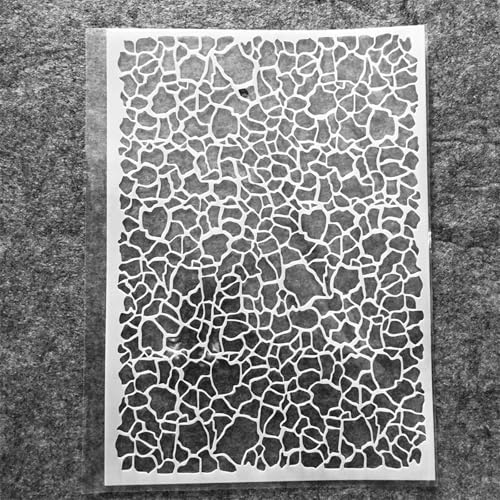 TIAMECH A4 Reusable Crackle Texture Stencil for Painting - style: Crackle Texture