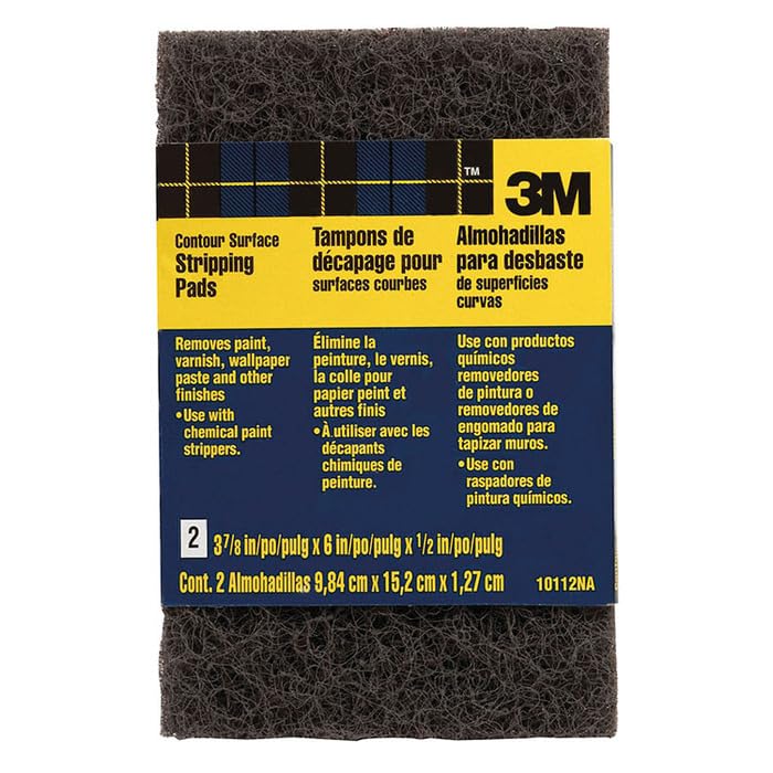 12-Pack of 3-7/8” x 6” x 1/2” 3M 10112 Heavy Duty Contour Surface Stripping Pads, 2-Pack