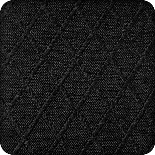 SearchI Dining Chair Seat Covers Set of 4, Rear Covered, Check Black - color: Check Jacquard Black