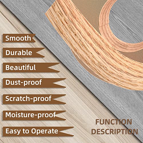GSCIT Club Red Oak Wood Veneer, 12 inch x 50ft Wood Edge Banding Pre-glued Flexible, Veneer Tape Banding for Cabinet Repair Furniture Wallpaper - color: Red Oak Veneer, size: 12"x 50ft