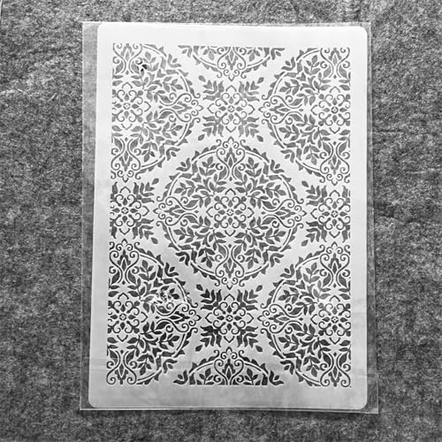 TIAMECH A4 Reusable Palace Totem Lace Stencil for Painting - style: Palace Floral
