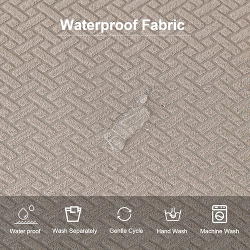 Genina Waterproof Seat Covers for Dining Room Chair Cover Set of 6 - color: Khaki, size: 15-19in Waterproof