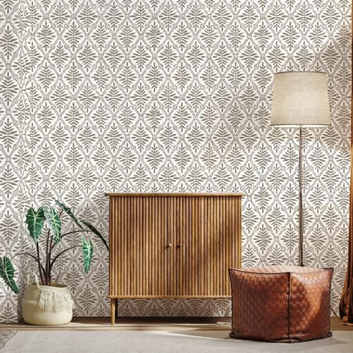 Peel and Stick Wallpaper Grey and Brown Contact Paper 17in x 197in - color: Gray, size: 16.9" x 196.8"