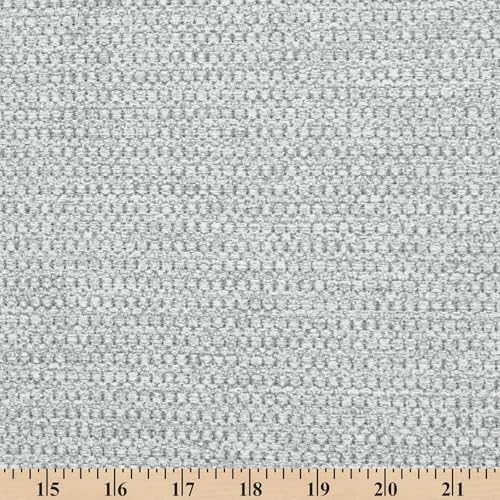 Textured Chenille Jacquard Upholstery Heavy Duty Polyester 58" Fabric by The Yard (Silver, 1 Yard) - color: Silver, size: 1 Yard