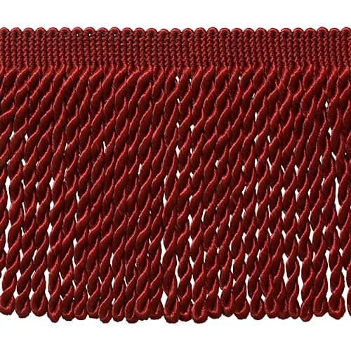 6" (15cm) Basic Solid Collection Traditional Satiny Bullion Fringe Trim (Style# BFS6), Cherry Red #E13 (Dark Crimson Red) Sold By The Yard (36"/3 ft/0.9m) - color: Cherry Red #E13 (Dark Crimson Red), size: Sold By The Yard (36"/3 ft/0.9m)