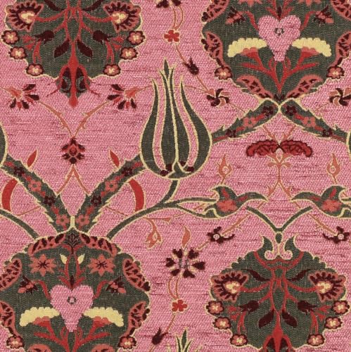 Floral Tulip Upholstery Fabric Bohemian Boho Tapestry Ottoman Turkish Navajo Moroccan Oriental Ethnic Upholstery Fabric by The Yard Meter (5 Yards (55" x 180")) - size: 5 Yards (55" x 180")