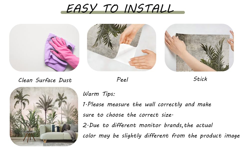 Jdayda Tropical Greenery and Leaves Mural - color: MURAL-314, size: 129" x 96"