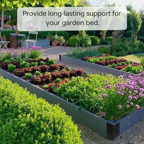 8 PCS Raised Garden Bed Corner Brackets for 10"-24" Height Wood Frame Bed