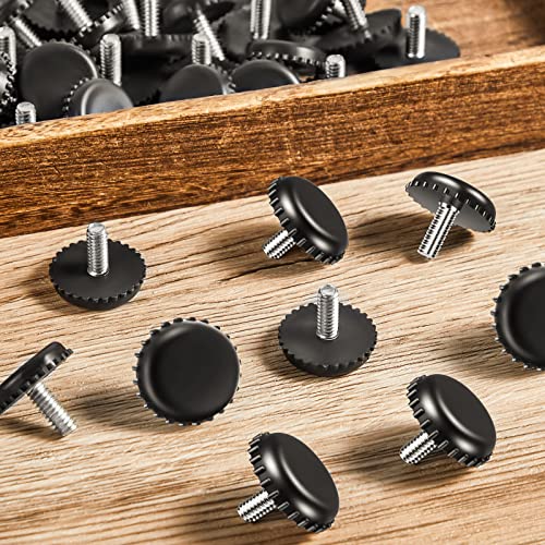 Dunzy 60 Pcs 1/4" Adjustable Furniture Leveler Screw Thread Leveling Feet