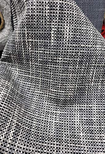 Dark Grey Modern Woven Tweed Upholstery Fabric by The Yard