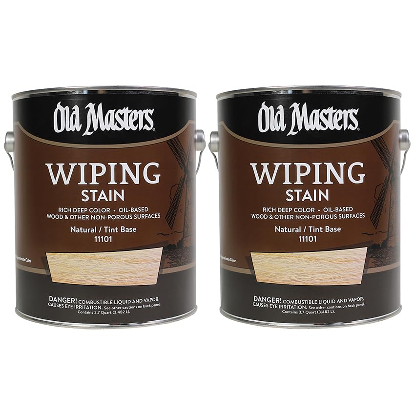 2 Pack of 1 gal Old Masters 11101 Natural Tint Base Old Masters Oil-Based Wiping Stain - color: Natural Tint Base, size: 1 Gallon