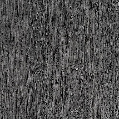 Peel and Stick Wood Contact Paper Waterproof Countertop Film Grey Wood Grain Wallpaper Self Adhesive Removable Vinyl Wrap for Cabinets Countertops Furniture Kitchen Bedroom Wall 17.7"X118" Yenhome - color: Charcoal/Gray, size: 17.7" x 118"