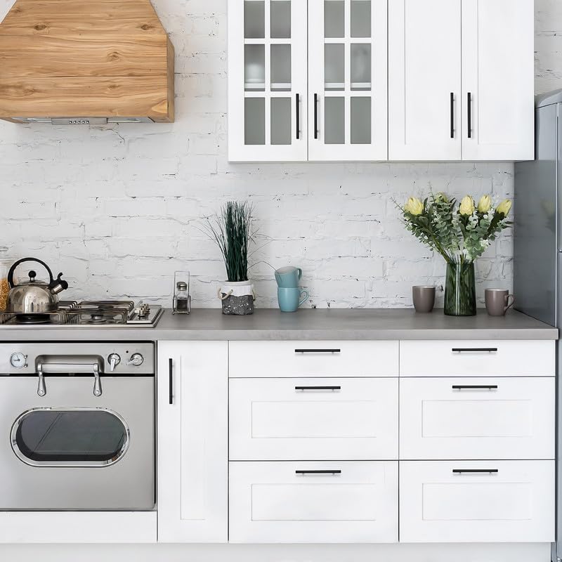 Ravinte 30 Pack Matte Black Cabinet Pulls, 5 in Kitchen Pulls for Cabinet - size: 5 in Hole Center