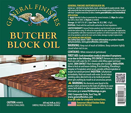 General Finishes Butcher Block Oil, 1 Gallon - size: 128 Fl Oz (Pack of 1)